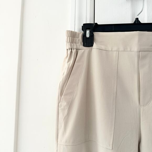 Lou & Grey Beige Wanderweave Cargo Style Straight Wide Leg Pants New Medium - Picture 5 of 11